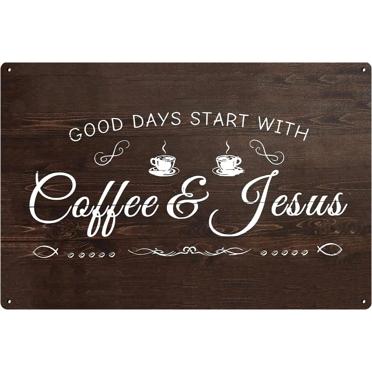 Vintage Coffee and Jesus Metal Signs, Coffee Bar Sign, Coffee Signs for Coffee Station Car Kitchen, Coffee Bar Signs for Wall, Coffee Wall Decor, Coffee Bar Wall Decor, coffee wall decor Decorative Sign