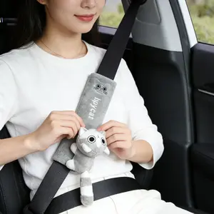 Car Seatbelt Shoulder Cover, Long Cartoon Cute Car Safety Belt Protector, All-Season Universal Fit, Durable & Comfortable