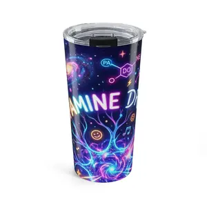 Dopamine Dream 20oz Tumbler — Neon Brainwave Insulated Travel Cup