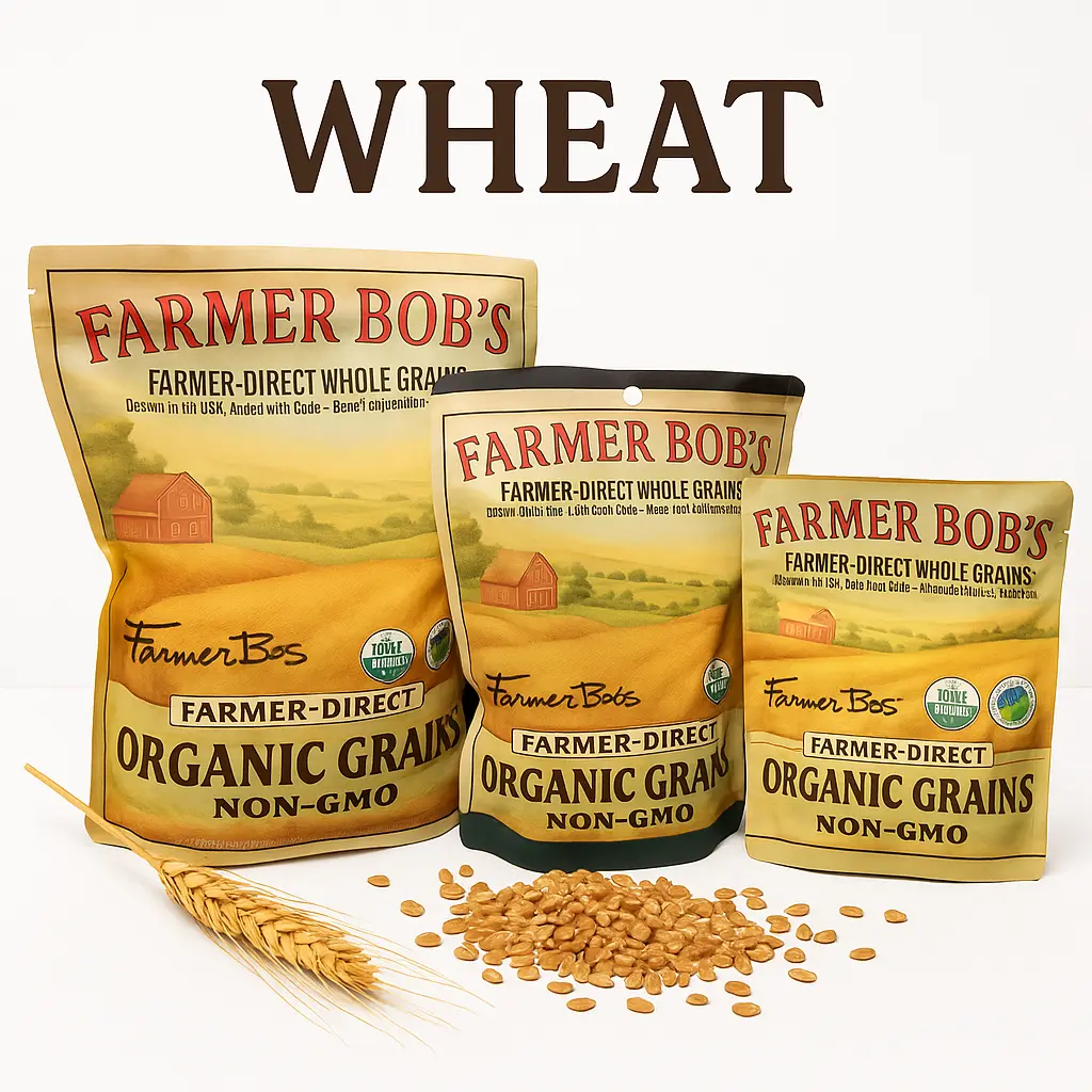 Hard Red Wheat Berries USDA Organic Non-GMO Farmer Bob's Hard Red Wheat Berries USDA Organic Non-GMO Farmer Bob's