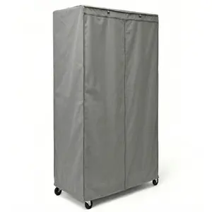 Storage Shelving Unit Cover, fits racks 36"W x 18"D x 72"H in Grey portable shoe cabinet cover