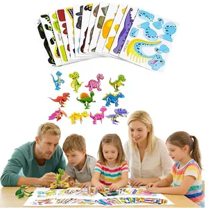 DIY 3D Creative Dinosaur Paper Puzzle, 25-Piece Smart 3D Assembly Challenge Insect Puzzle, Free Creativity, Educational Animal Puzzle
