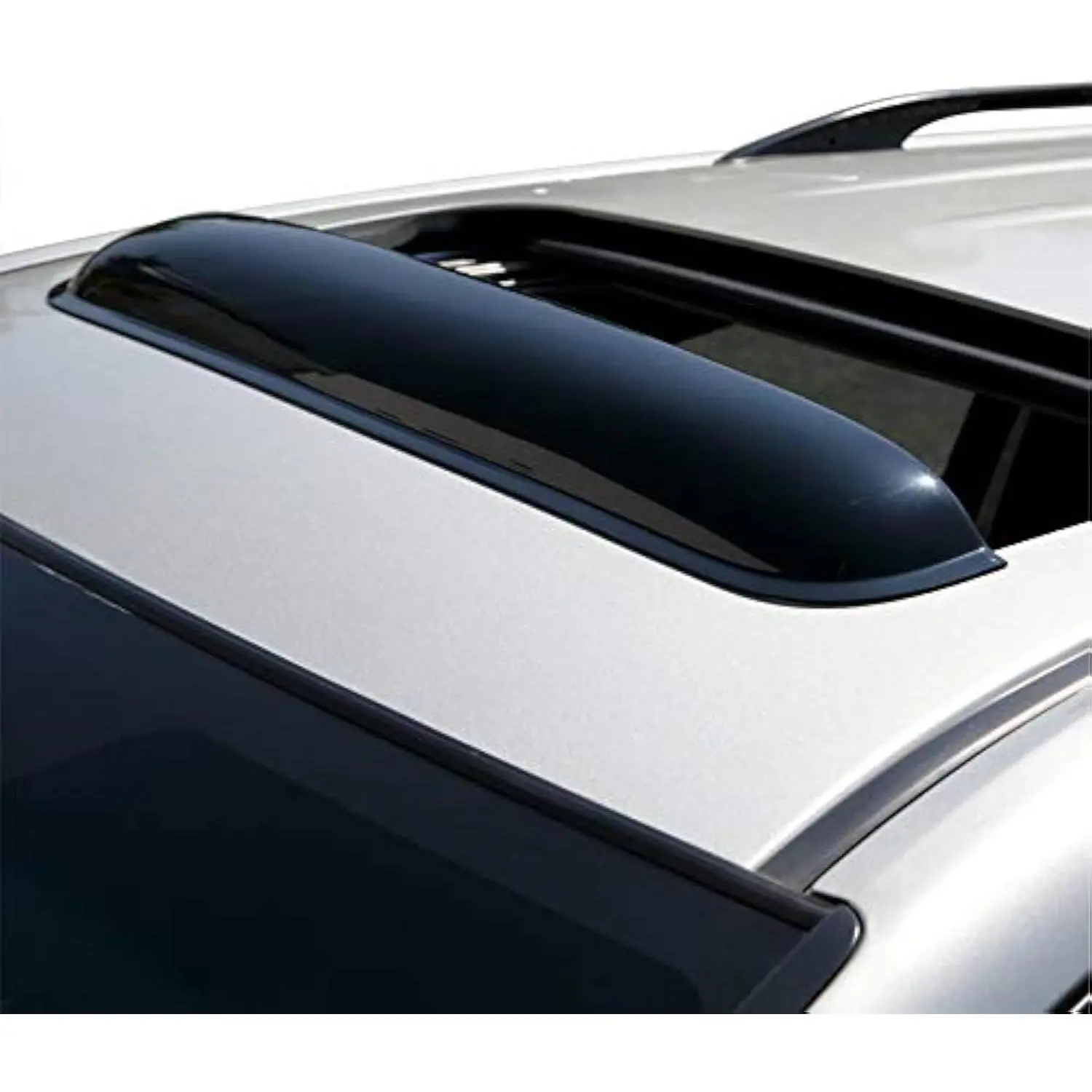 1pc Acrylic Moon Roof Visor - Universal Fit Tape-On Car Exterior Visor Shape Wind Deflector Sun Shield, Rain Guard, Window Rain Guard (Max 36" W, 38"x5.75"x2" Size, 3M Double-Side Adhesive Tape Included, Boosts Style, Enhances Driving Safety), Rain Guards