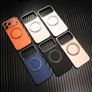 360-degree rotating stand with magnetic attachment suitable for iPhone 17 Pro Max, Apple 16 phone case, 14 matte finish, 12 new model, high-end protective cover, anti-drop for both men and women