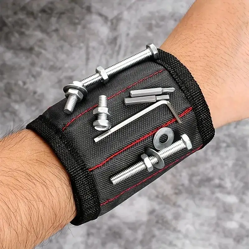 Strong Magnetic Wristband, Multifunctional Wristband with Magnetic Nails, Wristband for Woodworking, Metalworking, Hand Tools, Industrial Heavy Duty,
