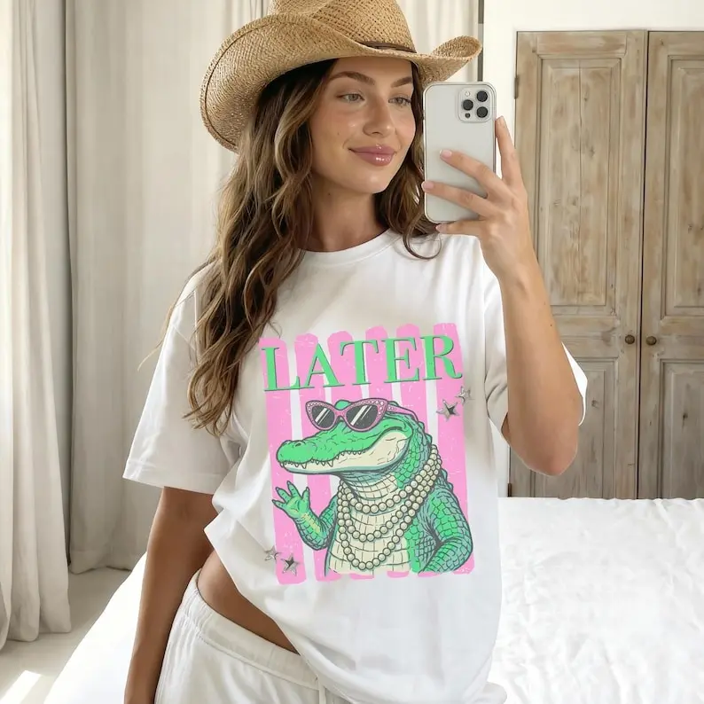 LATER GATOR T-Shirt, Funny Vintage Alligator Shirt, Unisex Retro Gator Tshirt, Funny Sarcastic Graphic Tee, Florida Shirt