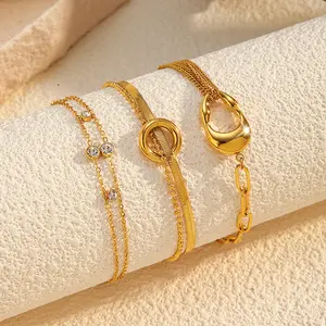 Non-fading double-layer titanium steel bracelet, light luxury, simple and versatile stainless steel bracelet wholesale