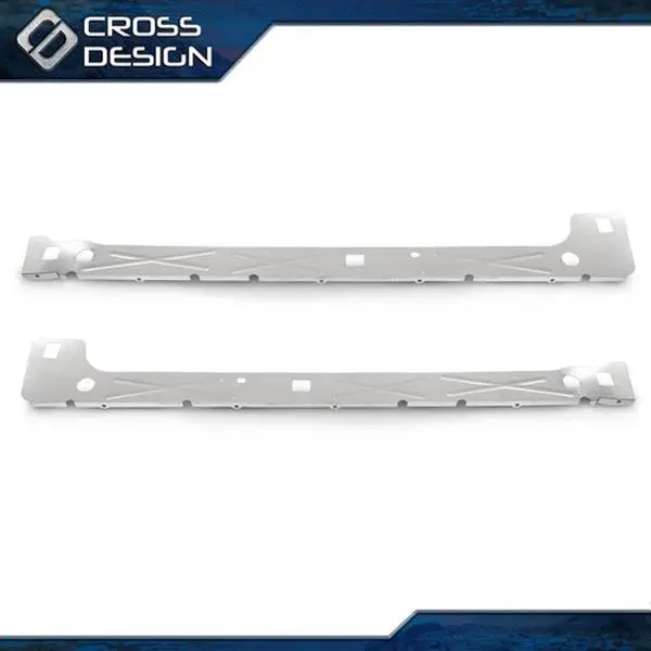 CROSSDESIGN Pair of Chrome Trim Inner Rocker Metal Panels, Vehicle Replacement Parts for 99-07 Extended Cab GMC Sierra 1500 & Chevy Silverado Truck, Chevy Silverado 2500Hd 4 Door Extended Cab 2001-2006