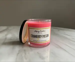 Strawberry Passion Scented Candle, Basic Wax Scented Candle for Home Decor