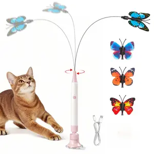 Cat Toy Wand – Rechargeable Electric Touch-Activated Interactive Cat Teaser with Suction Cup, Self-Play & Handheld Modes, Durable Automatic Play for Indoor Kittens and Cats#SummerVibes#petlovers