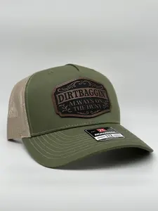 Richardson Dirtbaggin' Richardson 112 Always on the Hunt Olive Green Trucker Hat with Leather Patch