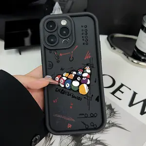 Billiard Case for iPhone 16 15 14 Pro Max 13 12 11 XR XS Plus Shockproof Full Camera Protection Durable slim Silicone Cover