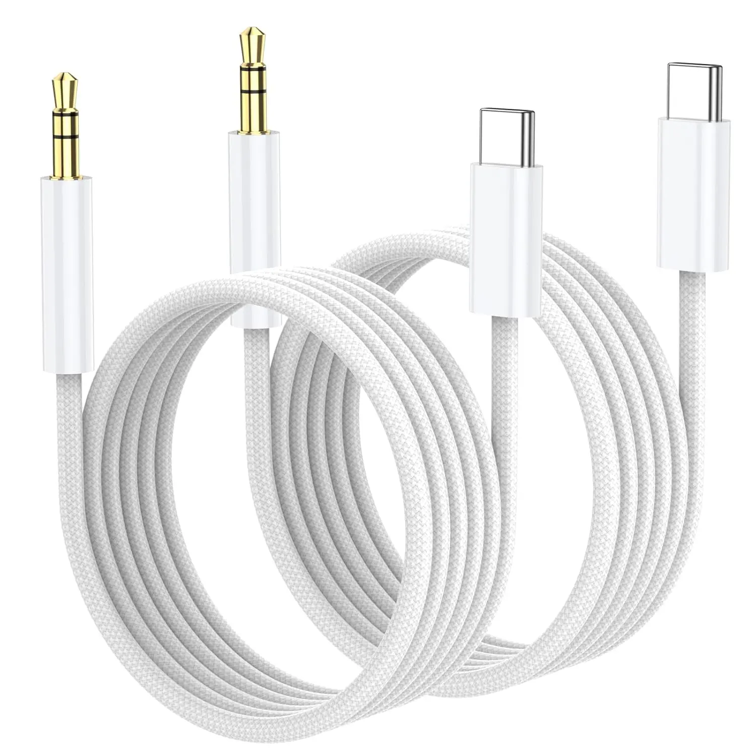 USB C to 3.5mm Audio Aux Jack (3.3ft 2-Pack), Aux Cord for  17/16/15, Type C to 3.5mm Headphone  Stereo Cord Compatible with  17/16/15, SMSUNG Galaxy S25 S24 S23 S22 Note, Pixel