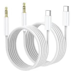 USB C to 3.5mm Audio Aux Jack (3.3ft 2-Pack), Aux Cord for  17/16/15, Type C to 3.5mm Headphone  Stereo Cord Compatible with  17/16/15, SMSUNG Galaxy S25 S24 S23 S22 Note, Pixel