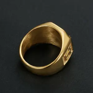 [Stainless Steel Eagle Ring] Black Epoxy Stainless Steel Men's Ring |   Featuring a Powerful Eagle Design