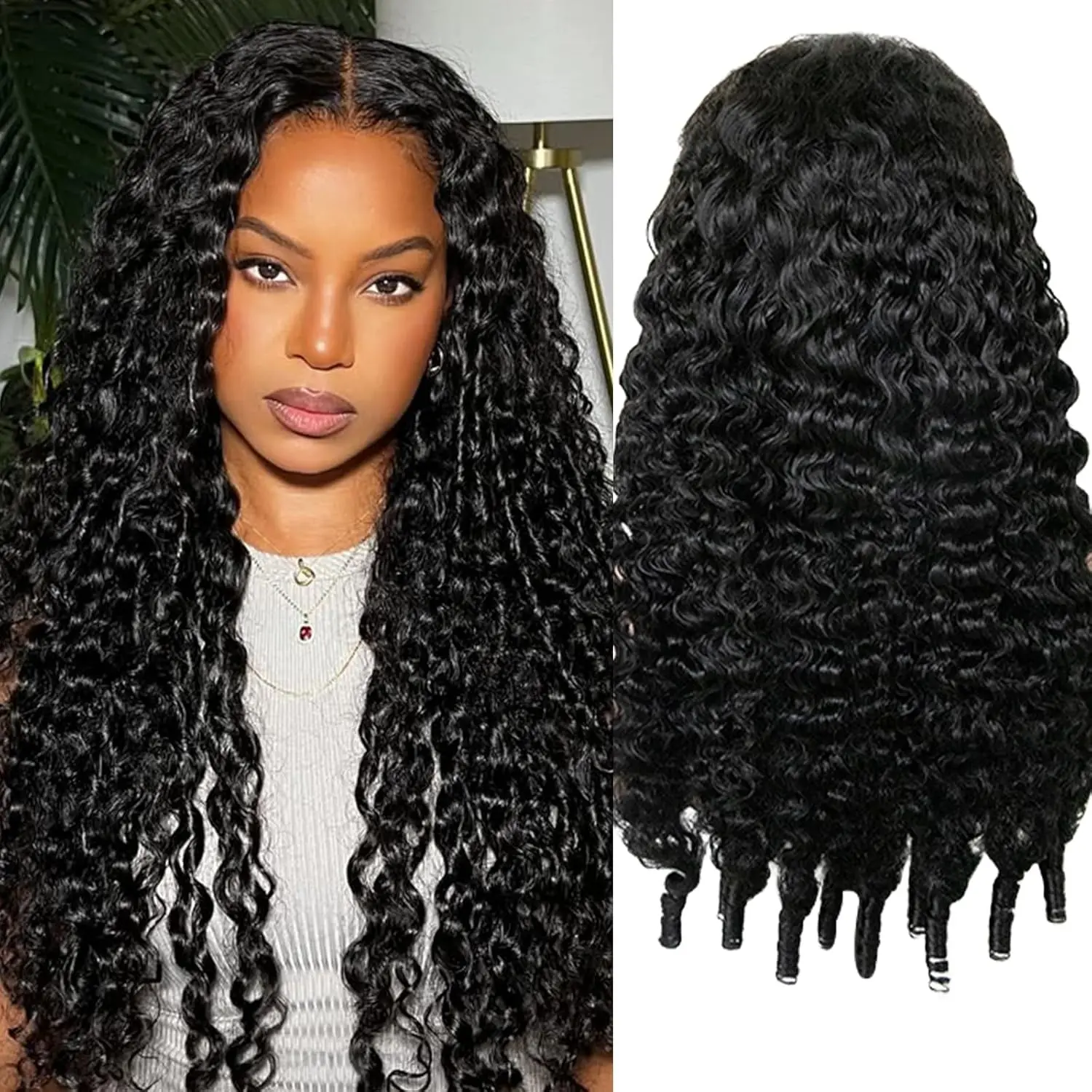 Bling Hair 180% Burmese Curly 13x6 Transparent Lace Front Wigs Deep Wave/Curly/Water Wav 13x4 HD Lace Frontal Human Hair Wig Wet And Wavy HD Lace Front Wigs Human Hair Pre Plucked Frontal Wig