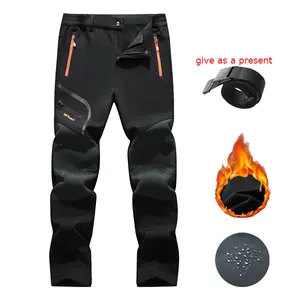 VYX Men's Waterproof Pants Insulated Cold weather Hiking Winter Snow Ski Softshell Outdoor Pants Zipper Pockets Climbing Thermal Jogger Trousers Thermal Lined Jogger pants men