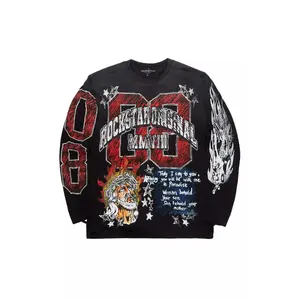 Jesus Crayon Black Long Sleeve Graphic T-Shirt