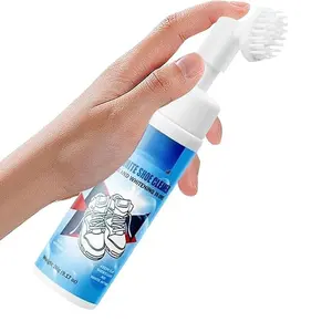 Shoe Cleaning Kit, Deep Cleaning Protective Foam, 260g Sneaker Stain Remover, Cleaner with Gentle Formula, Footwear Care with Brush and Cloth, Fabric Leather Rubber Maintenance for Daily Travel Use