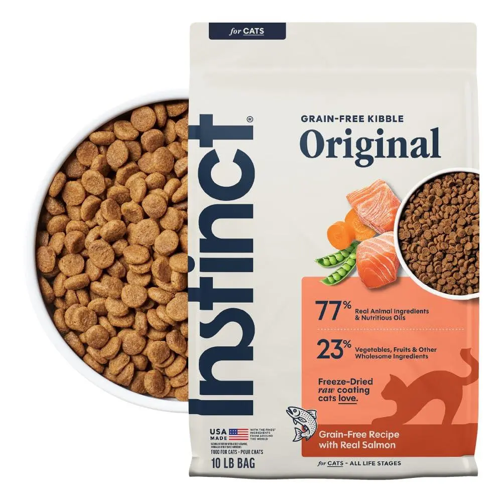 Instinct Original Dry Cat Food, Raw Coated Kibble, Real Chicken, 5 lb. Bag | Raw-coated kibble with cage-free chicken for strong muscles, digestive health, and healthy skin & coat, grain-free