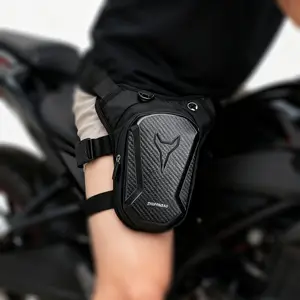 Waterproof Motorcycle Leg Bag, Adjustable Shoulder Strap & Double Zipper Compartment Outdoor Riding Waist Bag, Durable Fabric Bag for Off-road Bikes & Motorcycles, Motorcycle Accessories