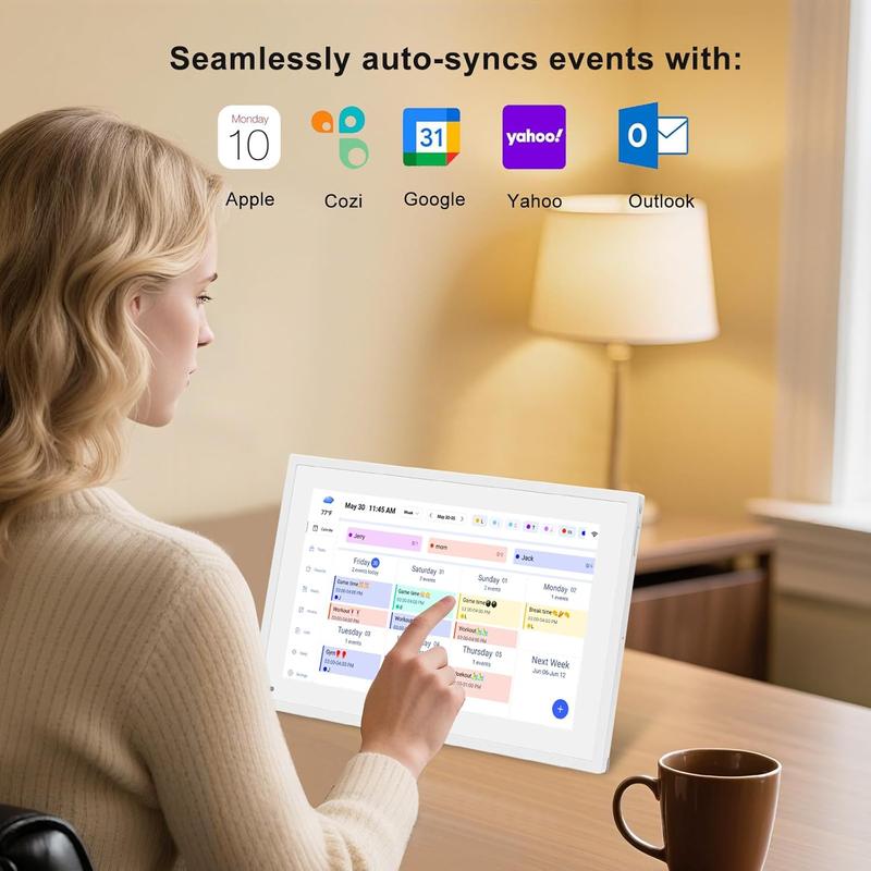 10.1 inch Digital Calendar & Chore Chart, Smart Touchscreen Display for Family Schedules, Hearth Display Family Planner, Digital Photo Frame, Great for Organizing Your 2025 Calendar