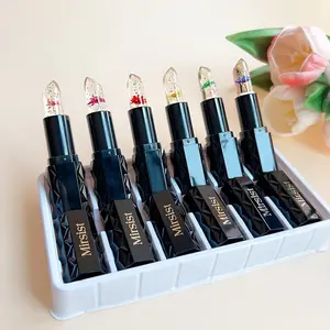 6 Color Jelly Crystal Temperature Change Lipstick Set, Long-Lasting Matte Finish, Moisturizing, Aesthetic, Smooth & Non-Sticky Formula, Perfect Gift Idea