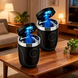 2pcs/1pc Car Ashtray Set, Detachable Cleaning Brush, Portable Design, Easy Installation. Outdoor Ashtray with Lid, Ashtray, Car Ashtray, Household Ashtray, Trash Can