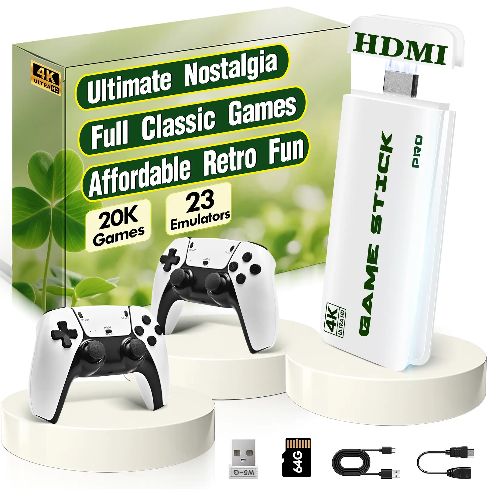 Ultimate Nostalgia Game Stick Pro 4K Ultra HD with 20K Classic Games & 23 Emulators Affordable Retro Fun HDMI Connectivity