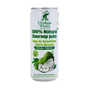 ELEPHANT WORLD 100% Natural Soursop Pulp Drink 320ml - Zero Fat, Zero Added Sugar, Vietnamese Fruit Juice