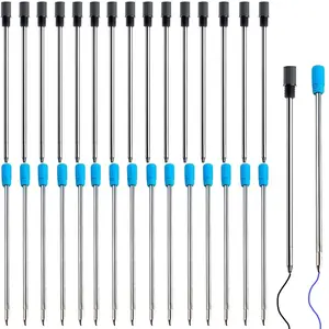 30pcs 7mm/2.75inch Pen Refills, 15pcs black+15pcs blue pen refills, The Metal Ballpoint Pen Replacement Kit, Blue Black Ink, Supplies Writing