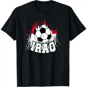 Iraq Soccer Iraqi Football Iraq Futbol T-Shirt Pure Cotton Graphic Tees Menswear Top: Gifts for Men & Women
