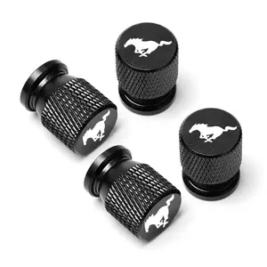 Car Wheel Tire Valve Cap, Tyre Caps, Tyre Stem Cover, Waterproof Airdust Cover for Ford Mustang, Aluminum Material Tyre Stem Accessories, Car Parts