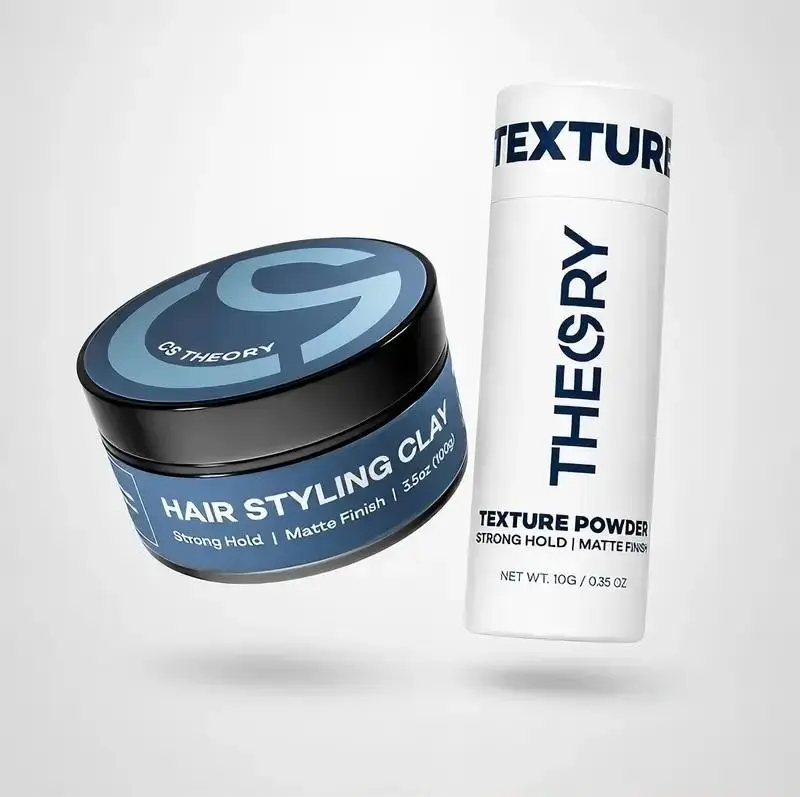 CS Theory - Hair Styling Clay & Texture Powder Set - Strong Hold Matte Finish Powder for Styling ( made in USA )