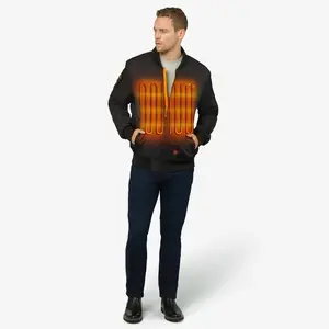 mens bomber jacket,men's fashion lightweight jackets, with Battery Pack - XL Heating, 12V Dual Battery Pockets MAX 22W