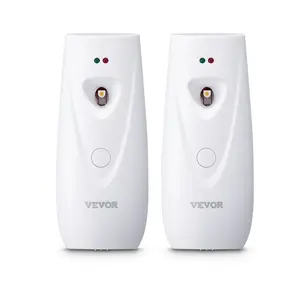 Automatic Air Freshener Spray Dispenser, 2-Pack, Wall Mounted or Free Standing, Battery Operated, Multiple Time Settings for Home, Indoor, Bathrooms, Offices, Hotels, Commercial Places, White