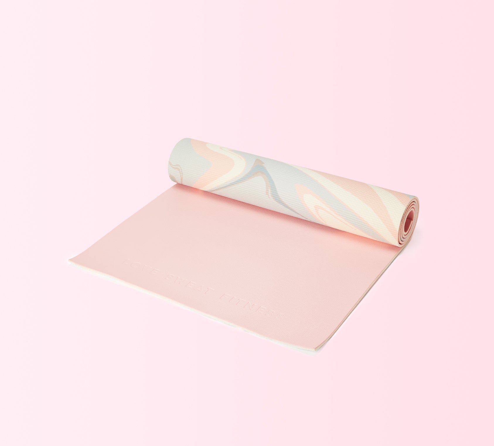 Yoga Mat For Fitness, Yoga and Recovery | Double Sided Pink + Teal Marble | Premium Materials & Thickness