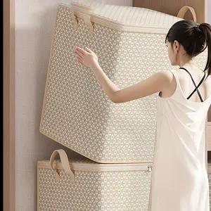 Large 220L Storage Bag, Multifunctional Organizer for Bedding, Clothes, Underwear, Lightweight Portable Design with Zipper, Fabric Structure