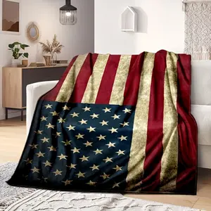 Comfortable Patriotic Throw Blanket Suitable for All Seasons, Easy To Maintain, and Tears, Ideal for Use on A Sofa, Bed, or While Traveling.Warm nap Blanket