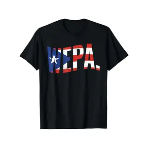 Wepa Proud Puerto Rican Latino Pride Latina Puerto Rico Flag T-Shirt, Loose style new unisex short-sleeved T-shirt, casual and comfortable, 100% cotton, S-XXXL vintage graphic tees