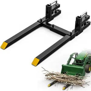 OEDRO 43/60" 1500/4000 lbs Clamp on Pallet Forks Heavy Duty Tractor Forks with Adjustable Stabilizer Bar Bucket Forks for Tractor Attachments, Skid Steer, Loader Bucket