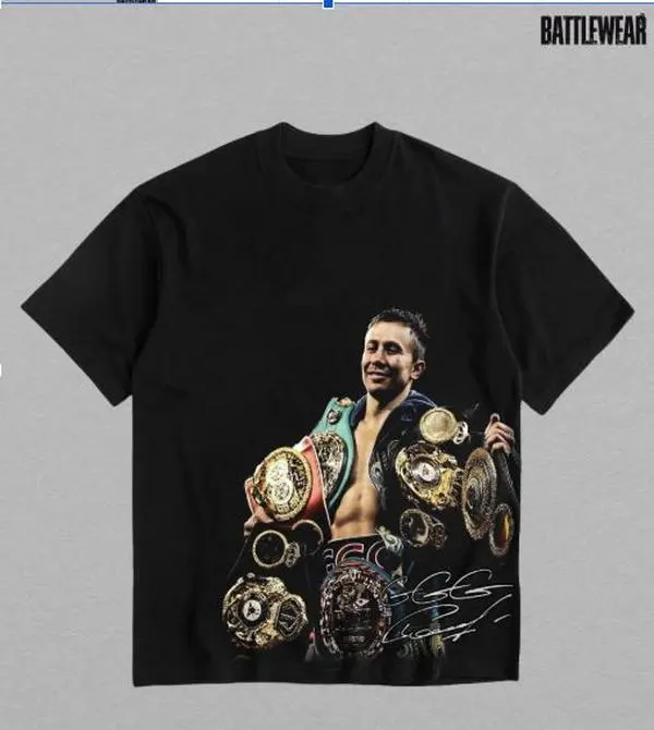 Gennady GGG Golovkin Champion Heavy Cotton T-shirt Triple G Boxing Fight Night Shirt Fan Apparel Gift For Boxing Fan Menswear Breathable Print Soft Casual Graphic Tee Unisex Vintage Streetwear Crew Neck