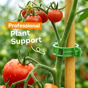 Tomato Clips 100pcs & Stackable Monstera Plant Support Stakes – Reusable Garden Twist Ties, Heavy Duty Plant Stakes for Climbing Plants, Tomato, Cucumber, Monstera
