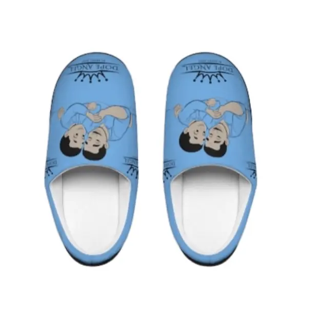 Randy Wint Dope Angel Cozy Couples Slippers Indoor Footwear Blue with Character Design Comfortable Slippers for Couples Slide