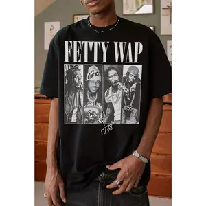 Fetty Wap Inspired Tee Hip Hop Rap Artist Style Shirt Trap Music Graphic T Shirt Unisex Streetwear Gift For Fans Men Women Vintage Rap Outfit C8S