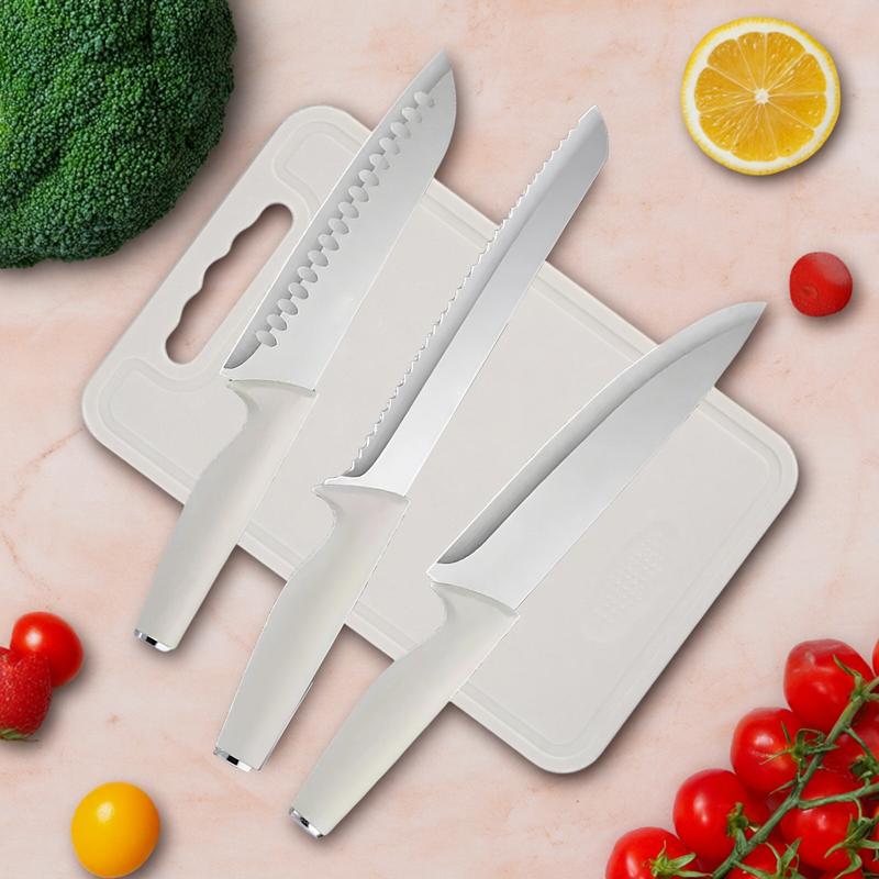 15-Piece Kitchen Knife Set with Solid Wood & Plastic Knife Block: Chef's Knife, Japanese-Style Knife, Meat/Vegetable Knife, Chicken Bone Knife, German-Style Steak Knife – All Included. Wooden Sturdy Chopping Sturdy Chopping