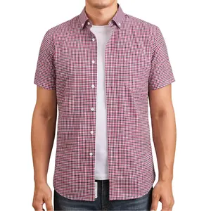 Men’s Plaid Short-Sleeve Buttoned Shirt - Menswear Tops, Stylish Summer Casual, Versatile Everyday Wear
