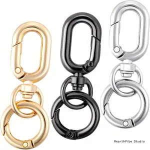 Stylish Zinc Alloy Oval "Egg" Buckle — Metal Toggle Clasp, Egg-Shaped Interlocking Link, Open Spring-Loaded Hook