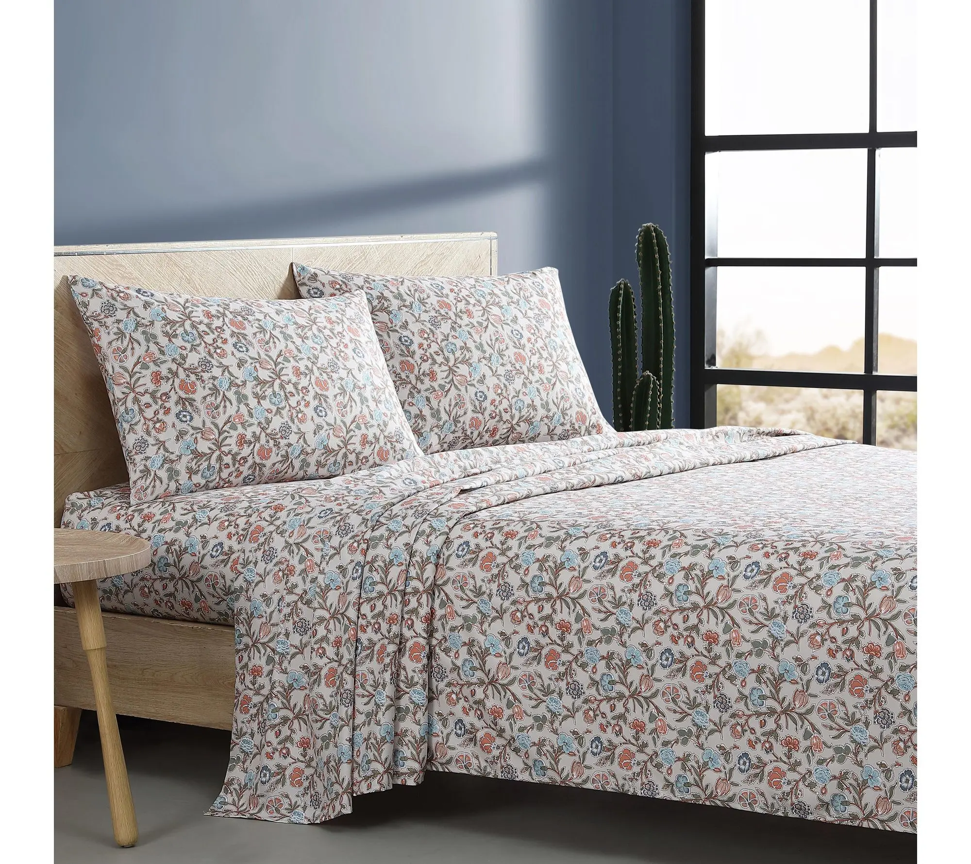 Wrangler Westward Floral Beige Queen MicrofiberSheet Set