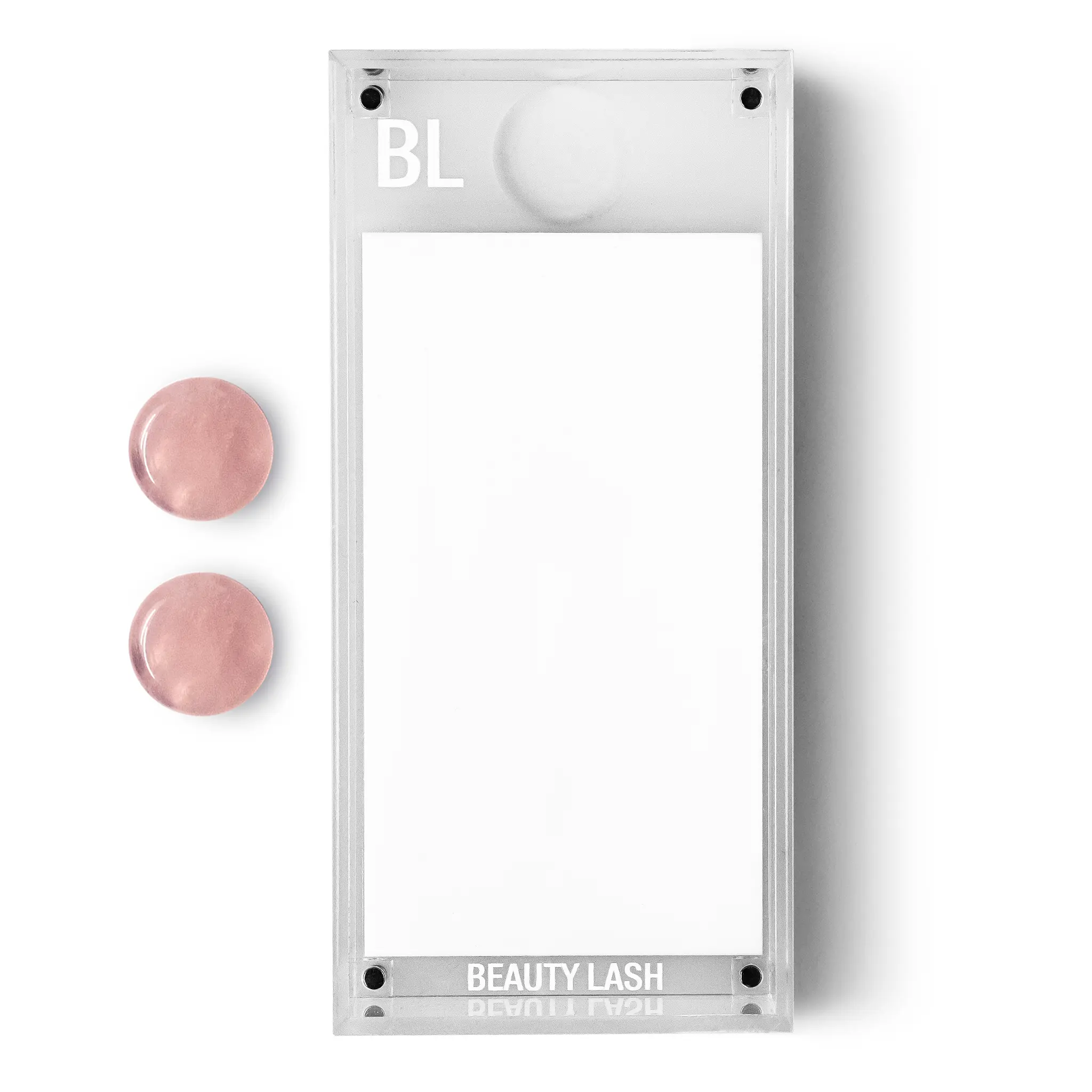 Beauty Lash Pallet Flat Acrylic Makeup Tool for Eyelash Extensions with Magnetic Box & Mini Jade Stones